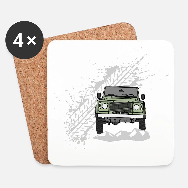 Defender Splash Front - Untersetzer (4er-Set) - Weiß