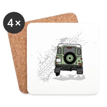 Defender Splash Rear - Coasters (set of 4) - white - Front