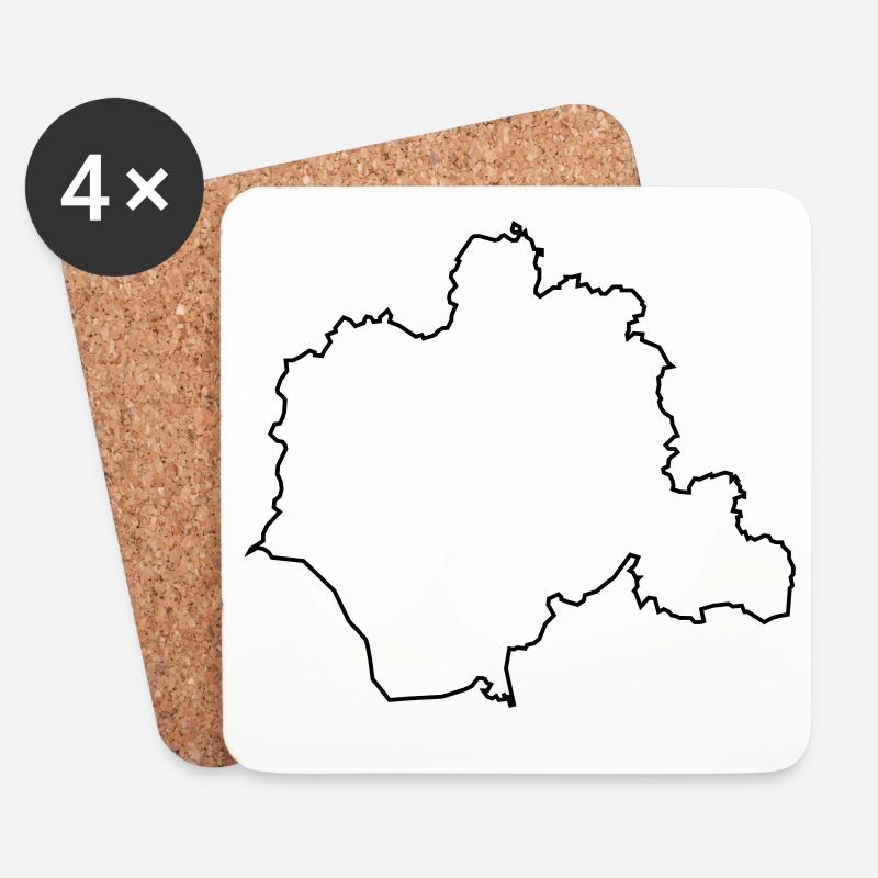 Kontur des Kreises Lippe - Untersetzer (4er-Set) - Weiß