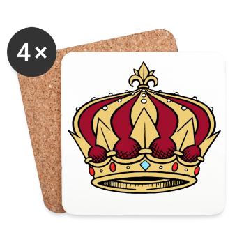 Crown King König Krone Royal Königin Queen - Untersetzer (4er-Set) - Weiß - Vorne