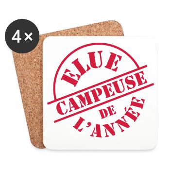 Elue Campeuse de l'année - Dessous de verre (lot de 4) - blanc - Devant