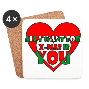 All i want for x mas is you - Coasters (set of 4) - white - Front