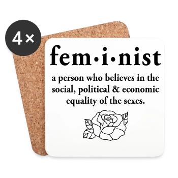 Feminist Definition - Coasters (set of 4) - white - Front