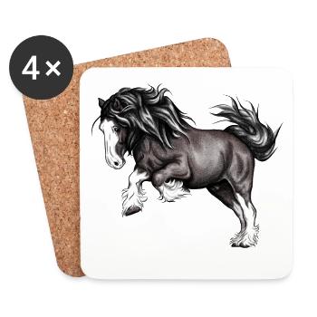 Puissance de cheval - Dessous de verre (lot de 4) - blanc - Devant