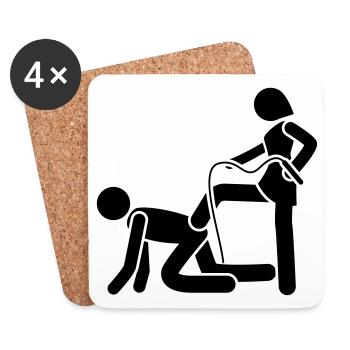 Couples mariés Mariage fouettard - Dessous de verre (lot de 4) - blanc - Devant