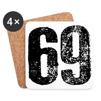 69 Number Vintage - Coasters (set of 4) - white - Front