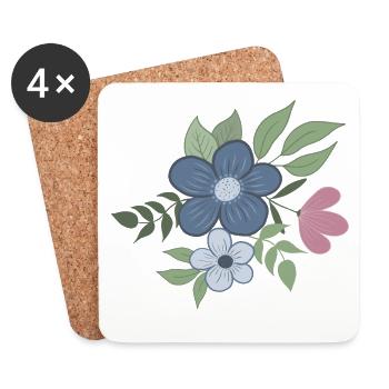 Flower Floral - Coasters (set of 4) - white - Front