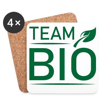 Icône bio de l’équipe Icône du logo Feuille Feuilles Graphique - Dessous de verre (lot de 4) - blanc - Devant