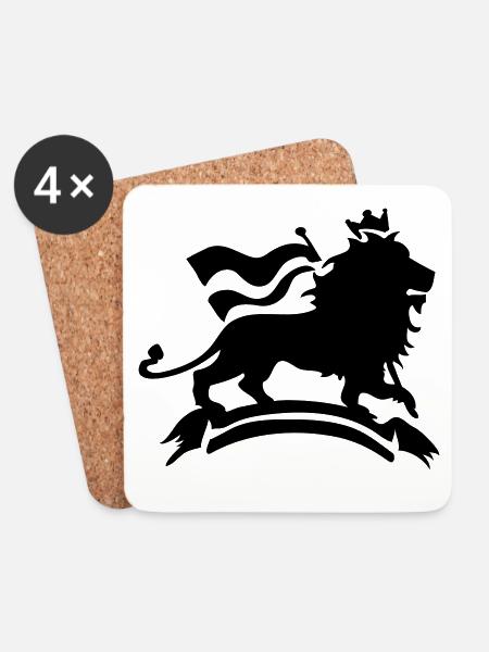 Lion of Judah - Untersetzer (4er-Set) - Weiß