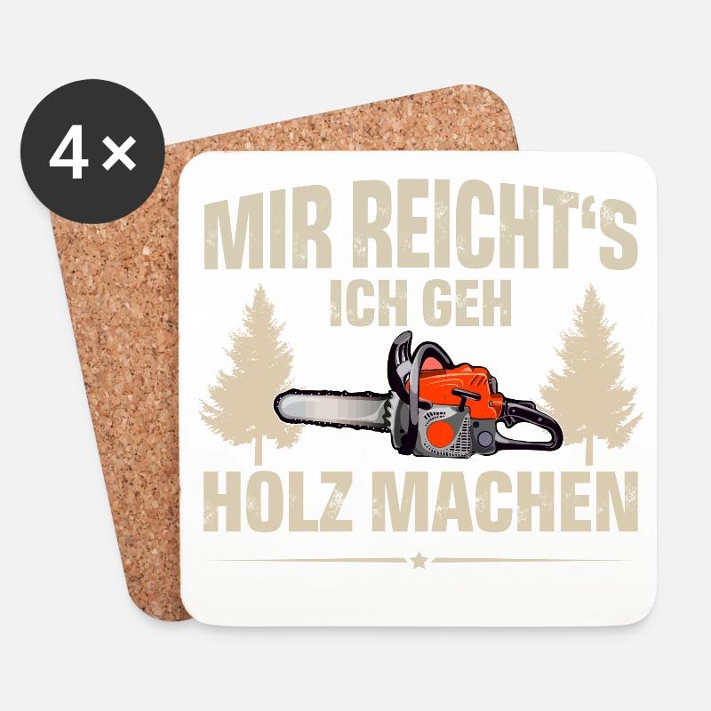 Holzfäller - Untersetzer (4er-Set) - Weiß