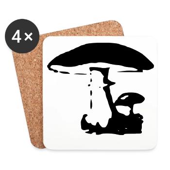 Mushroom Witch Tube Mushroom Seeker - Coasters (set of 4) - white - Front