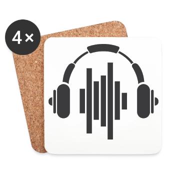 Kopfhörer Symbol Logo icon beats Musik Sound dnb - Untersetzer (4er-Set) - Weiß - Vorne