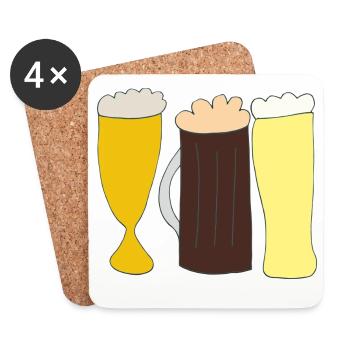 Bières - Dessous de verre (lot de 4) - blanc - Devant