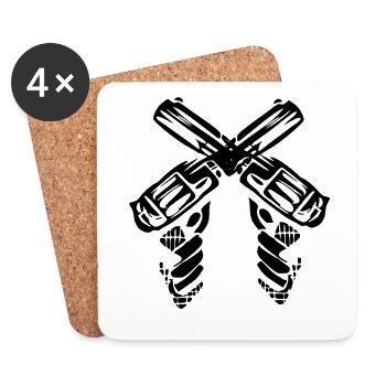 Abstract Geometry Spiral Design - Coasters (set of 4) - white - Front