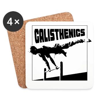 Calisthenics Planche Pose Silhouette - Coasters (set of 4) - white - Front