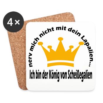 König - Untersetzer (4er-Set) - Weiß - Vorne
