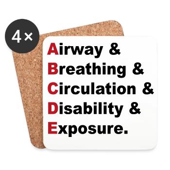 ABCDE Rule - Coasters (set of 4) - white - Front