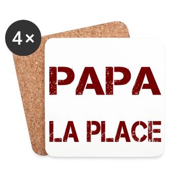 Le Meilleur Papa est Dans La Place - Dessous de verre (lot de 4) - blanc - Devant