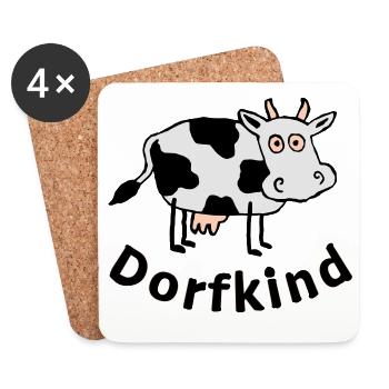Dorfkind - Untersetzer (4er-Set) - Weiß - Vorne