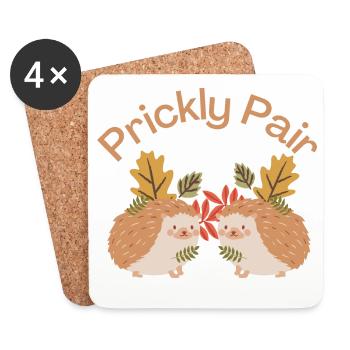 Prickly Pair - Hedgehog Lovers - Untersetzer (4er-Set) - Weiß - Vorne
