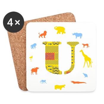 africa u - Coasters (set of 4) - white - Front