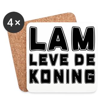 Agneau vit le roi, Jour du Roi # - Dessous de verre (lot de 4) - blanc - Devant