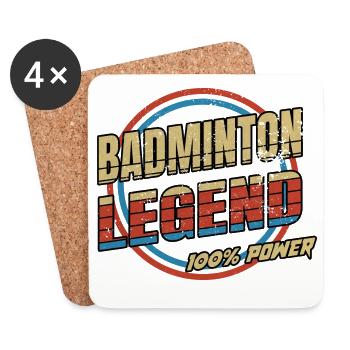Badminton Legende - Untersetzer (4er-Set) - Weiß - Vorne