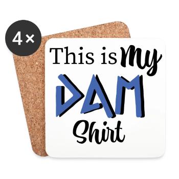 This is my DAM shirt - Percy Jackson inspired art - Coasters (set of 4) - white - Front