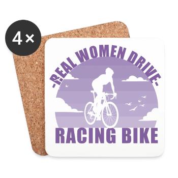Fahrrad Rennrad Sport Radsport Geschenk - Untersetzer (4er-Set) - Weiß - Vorne