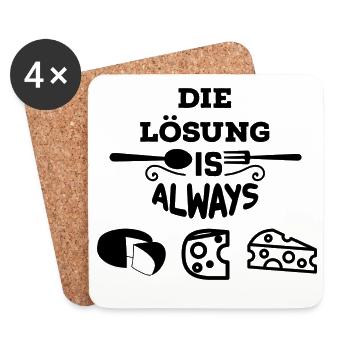 Käse ist die Lösung - Untersetzer (4er-Set) - Weiß - Vorne
