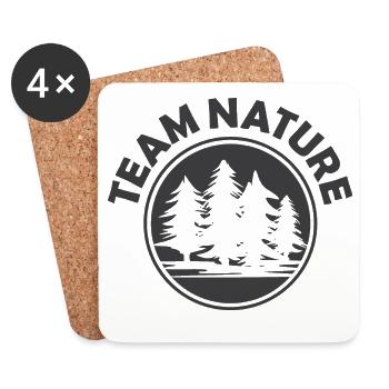 team nature symbol forest nature healthy logo icon - Coasters (set of 4) - white - Front