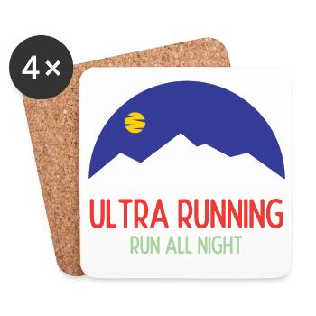 Ultra Running – Laufen Sie die ganze Nacht - Untersetzer (4er-Set) - Weiß - Vorne