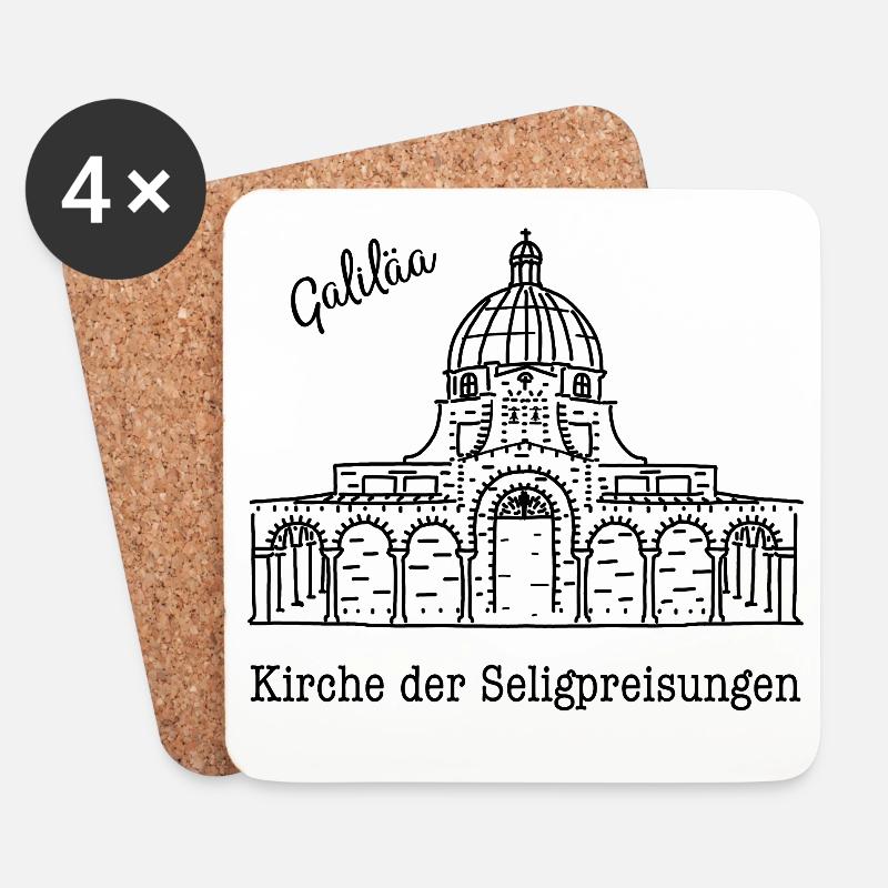 Israel, Kirche der Seligpreisungen , Galiläa - Untersetzer (4er-Set) - Weiß