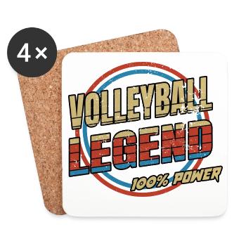 Volleyball Legend - Untersetzer (4er-Set) - Weiß - Vorne