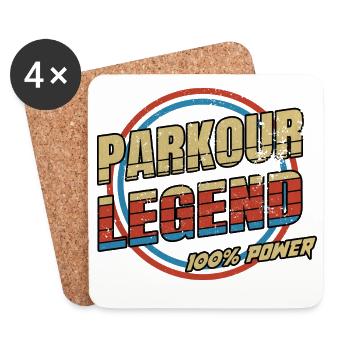Parkour Legende - Untersetzer (4er-Set) - Weiß - Vorne