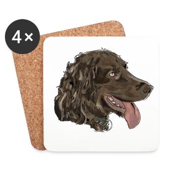 Quaildog - Dessous de verre (lot de 4) - blanc - Devant