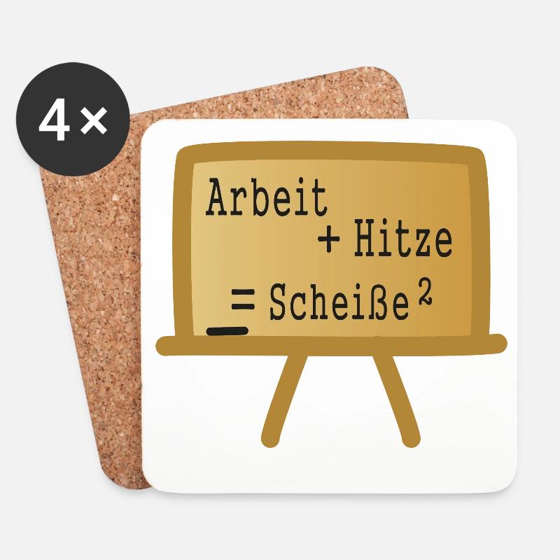 Arbeiten und Hitze - Untersetzer (4er-Set) - Weiß