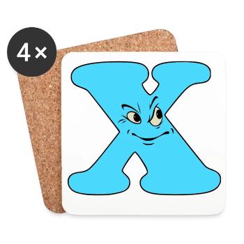 X - Coasters (set of 4) - white - Front