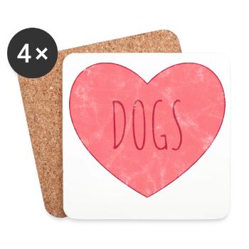 Ich liebe alle Hunde. Hundeliebe * - Untersetzer (4er-Set) - Weiß - Vorne