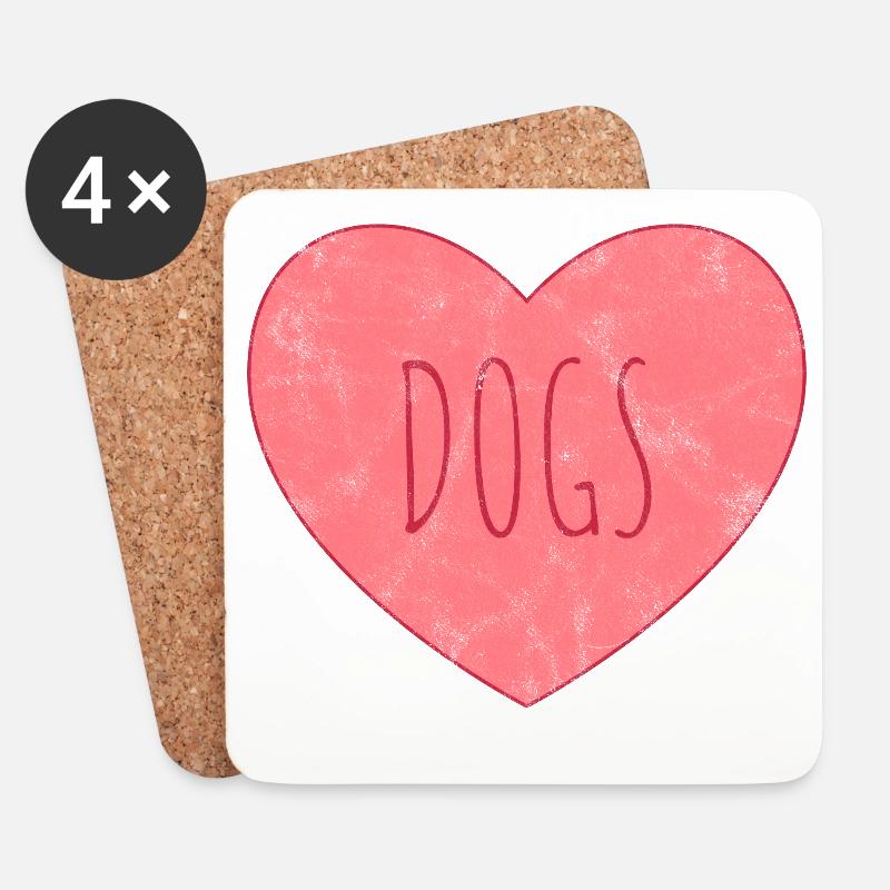 Ich liebe alle Hunde. Hundeliebe * - Untersetzer (4er-Set) - Weiß
