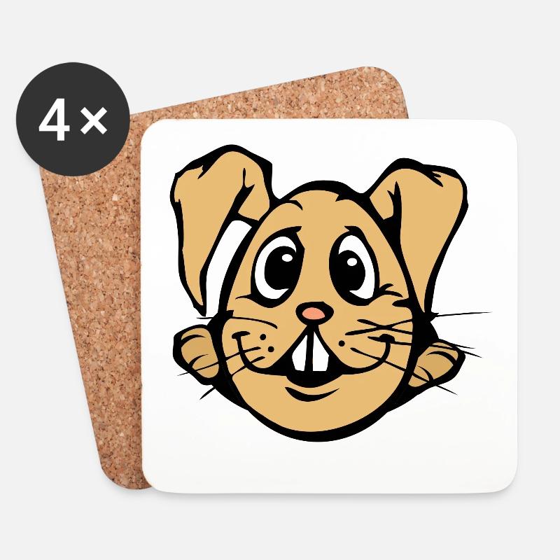 Hasi ! comic Hase Ei lustig Eierkopf Ostern  - Untersetzer (4er-Set) - Weiß