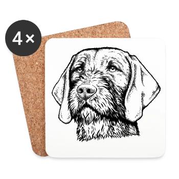 Magyar Viszla Wirehair 01 s - Coasters (set of 4) - white - Front