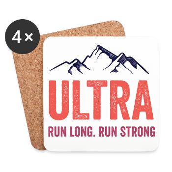 Ultra Running - Lauf lang. Lauf stark. - Untersetzer (4er-Set) - Weiß - Vorne
