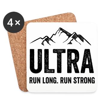 Ultra Running - Run Long. Courez fort. - Dessous de verre (lot de 4) - blanc - Devant