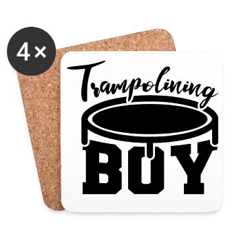 Lustiger Trampolinspringer - Untersetzer (4er-Set) - Weiß - Vorne