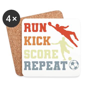 Routine de joueur de football - Dessous de verre (lot de 4) - blanc - Devant