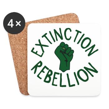 Extinction Rebellion Faust grün - Untersetzer (4er-Set) - Weiß - Vorne