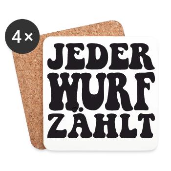 Boule Spruch Kugeln für Bouler Boccia Spiel - Untersetzer (4er-Set) - Weiß - Vorne