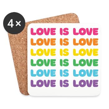 Pride Month - Liebe ist Liebe - Untersetzer (4er-Set) - Weiß - Vorne