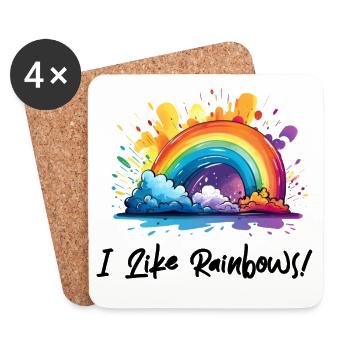 I love rainbows - Coasters (set of 4) - white - Front